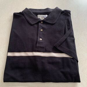 Original Penguin Black Polo with White Stripe